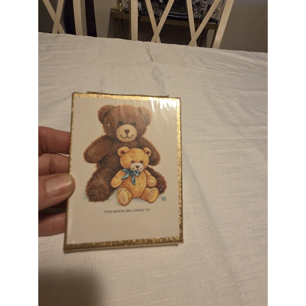 vintage Antioch Publishing gummed bookplate, Teddy Bears, Cottagecore